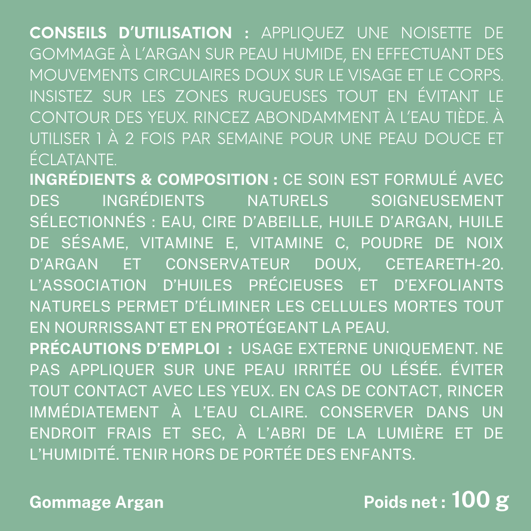 Gommage à l'huile d'argan