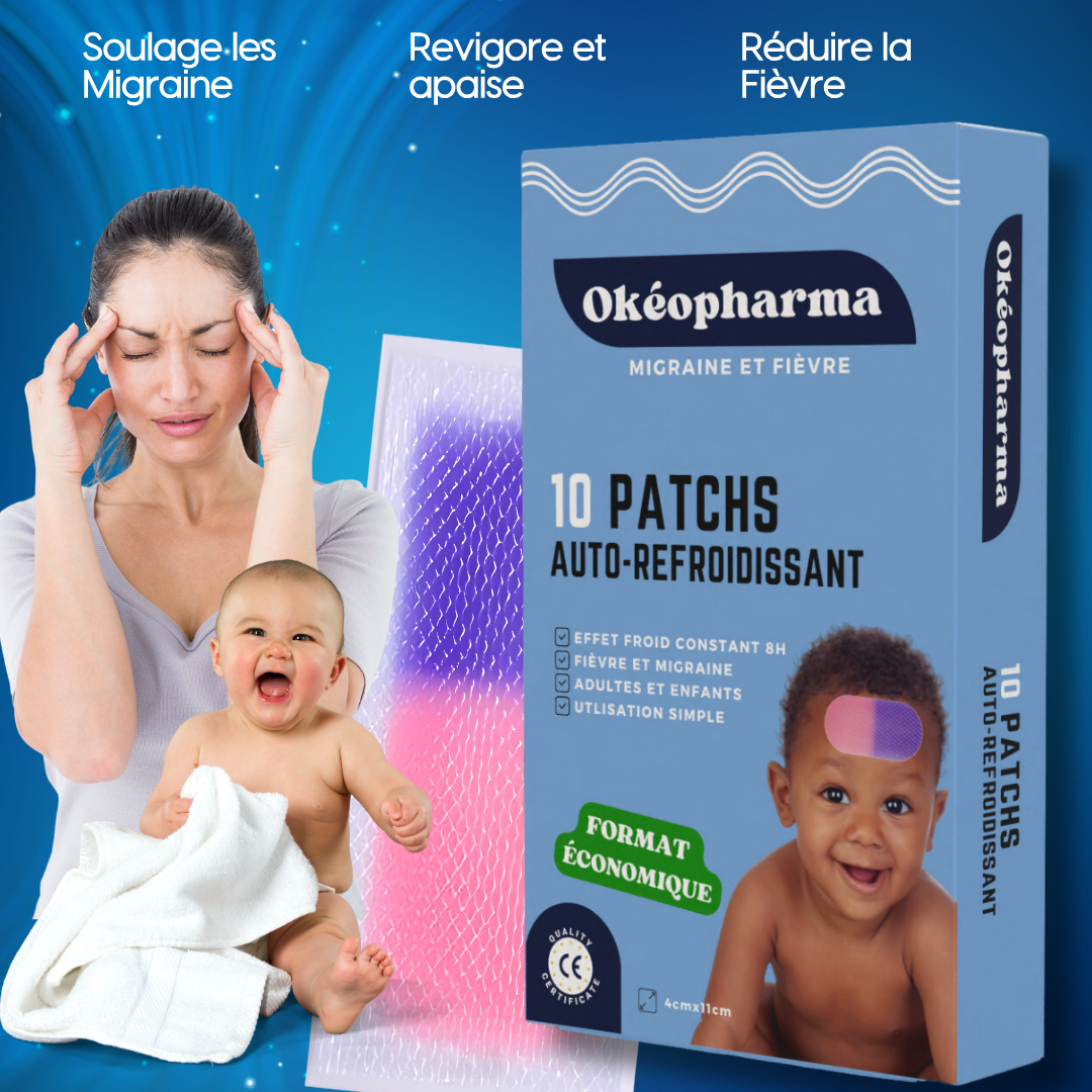 Patchs Refroidissants pour fièvre et migraine